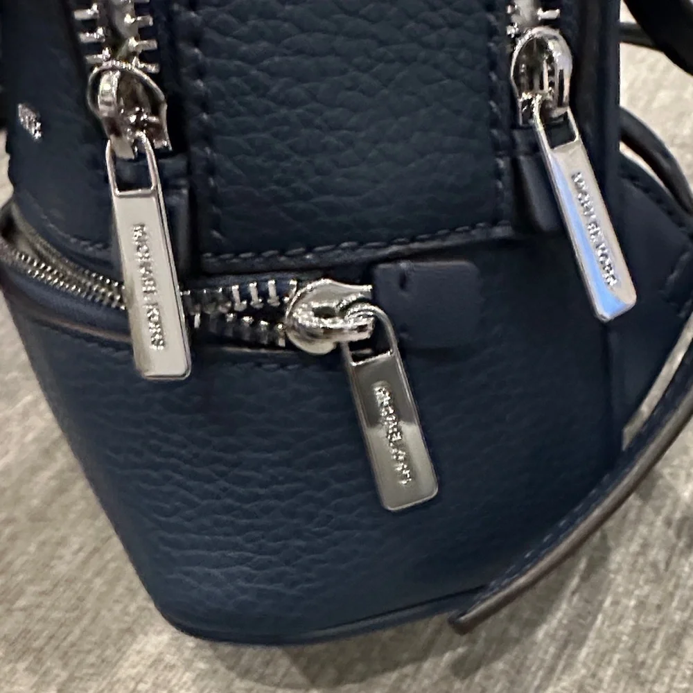 Michael Kors Dark Blue Backpack with Silver Accents - Picture 7 of 7